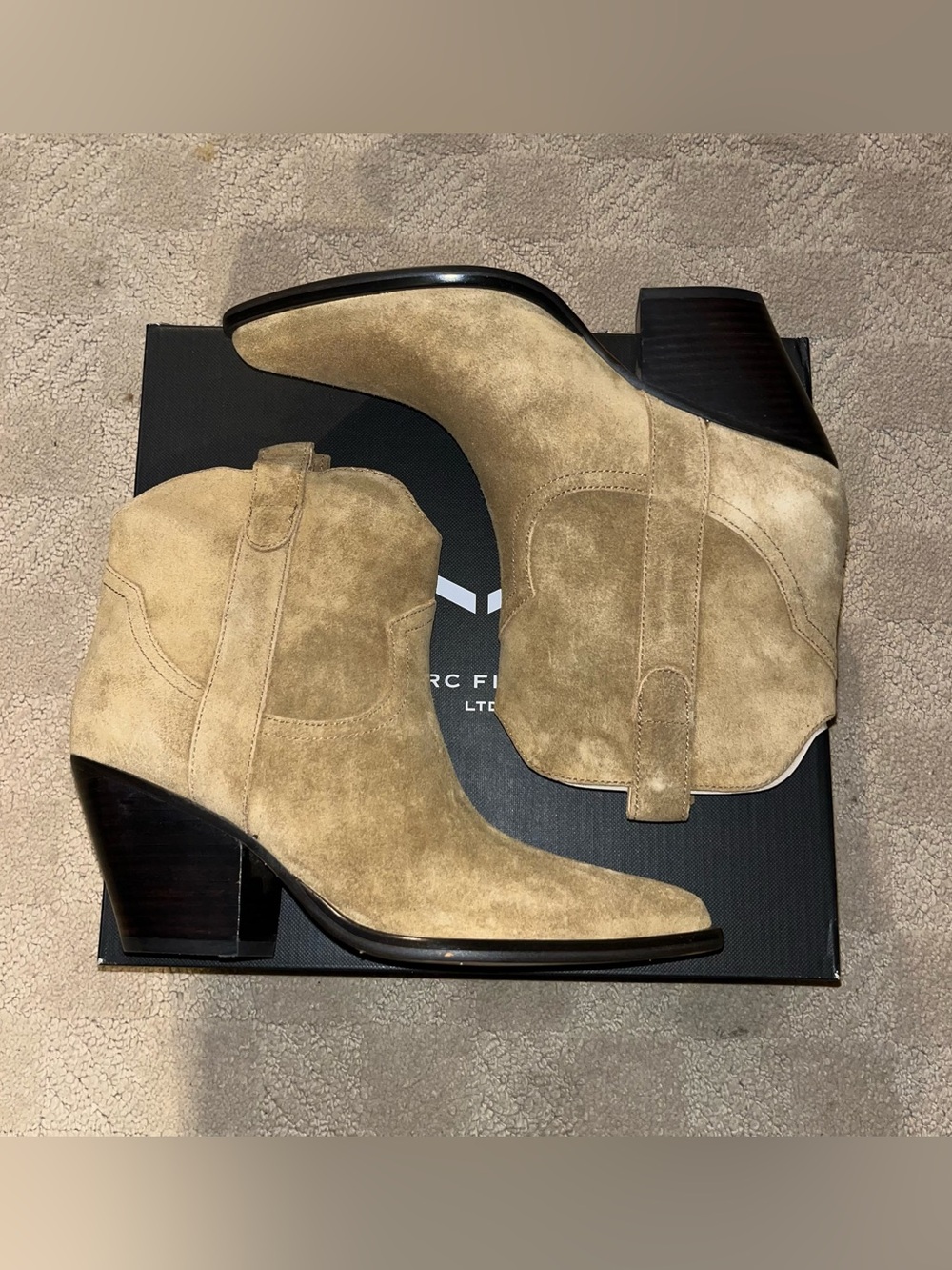 Marc Fisher LTD Marlie Western Ankle Boots Tan Medium Natural 101 Women’s 8.5 - Picture 7 of 16